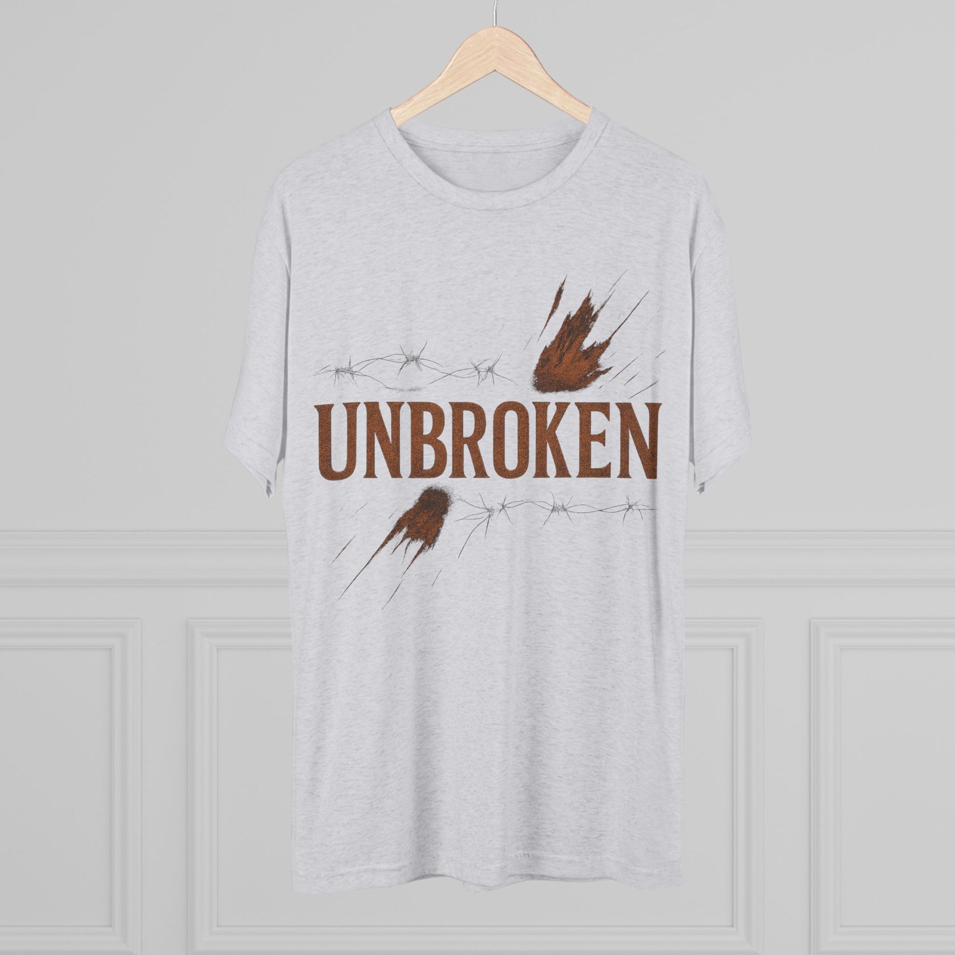 Unbroken Unisex Tri-Blend Crew Tee - 'Unbroken' Inspirational Tee, Motivational Shirt for Fitness Lovers, Casual Wear, Gift for Encouragement
