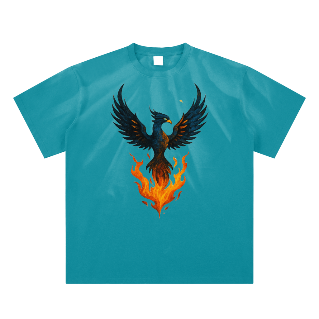 She Rises in Fire Hand-Scrunched Sunfade T-Shirt