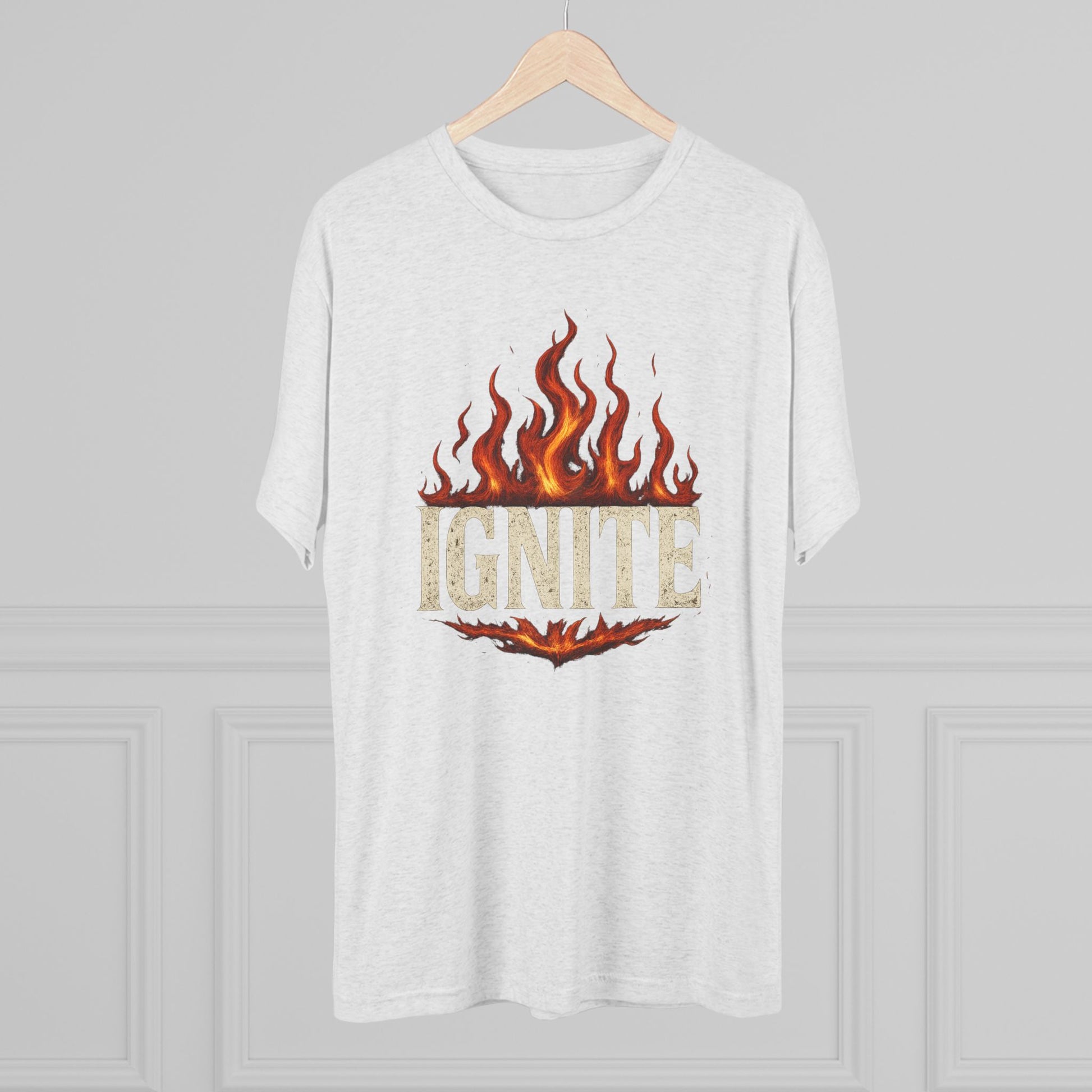 Ignite Fire Design Unisex Tri-Blend Crew Tee, Casual T-Shirt, Graphic Tee, Gift for Fire Lovers, Comfortable Everyday Wear