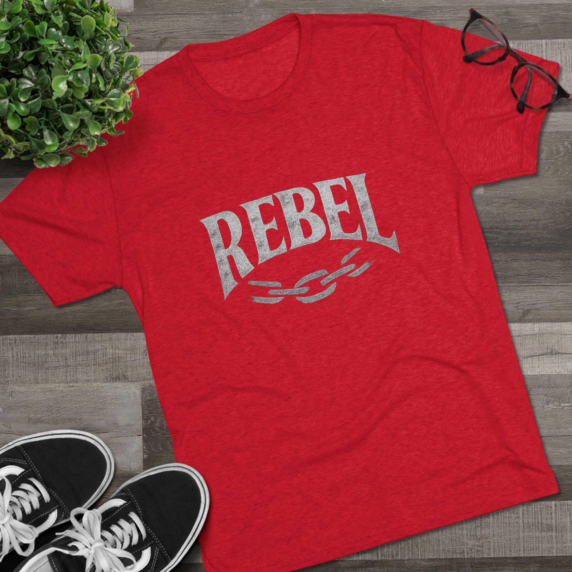 Rebel UnisexUnisex Tee Tri-Blend Printed Tee Shirt, Vintage Style Shirt, Graphic Tee for Men and Women, Casual Wear, Gift for Music Lovers, Statement Shirt