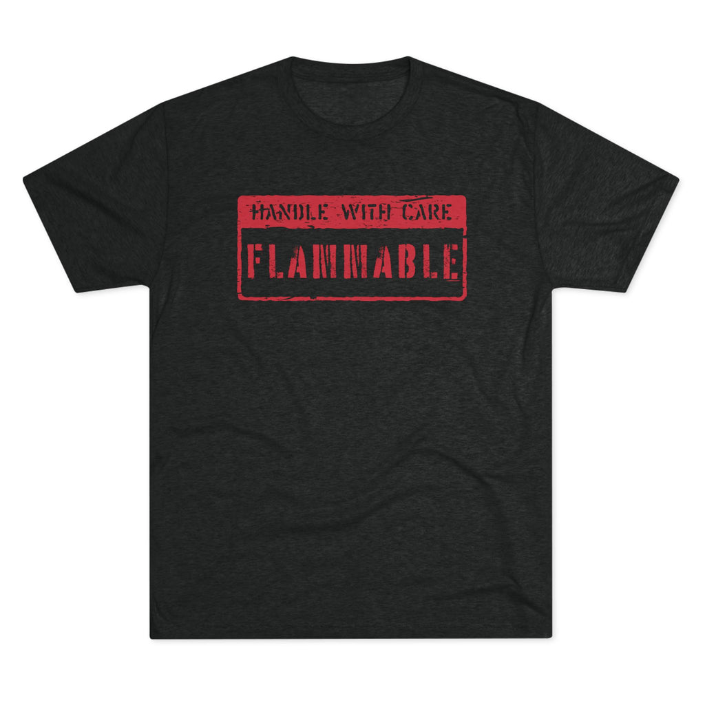 Handle with Care Flammable Phoenix Tee - Unisex Tri-Blend Crew Shirt, Fire Symbol T-Shirt, Graphic Tee, Casual Wear, Unique Gift for Fire Lovers