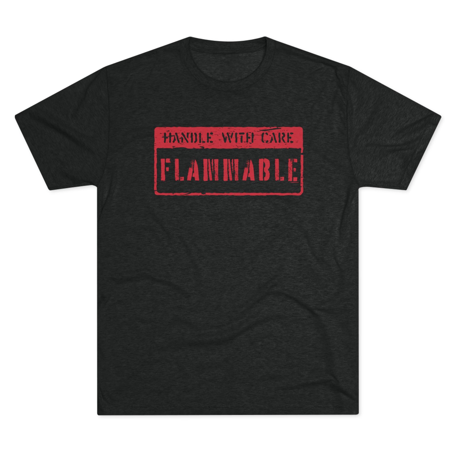 Handle with Care Flammable Phoenix Tee - Unisex Tri-Blend Crew Shirt, Fire Symbol T-Shirt, Graphic Tee, Casual Wear, Unique Gift for Fire Lovers