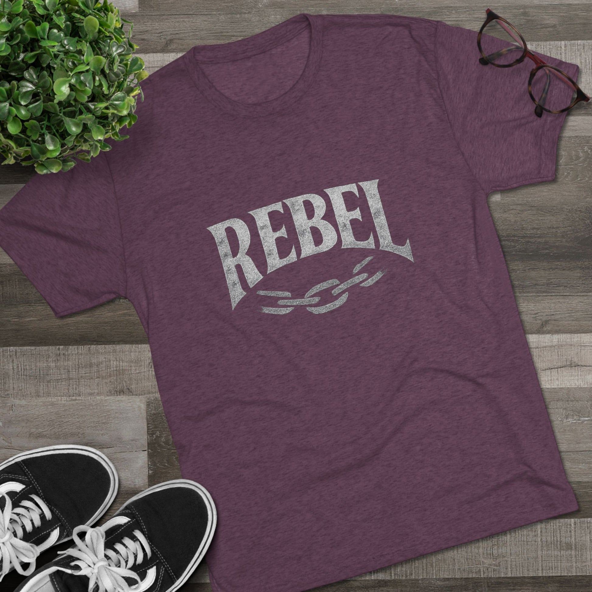 Rebel UnisexUnisex Tee Tri-Blend Printed Tee Shirt, Vintage Style Shirt, Graphic Tee for Men and Women, Casual Wear, Gift for Music Lovers, Statement Shirt