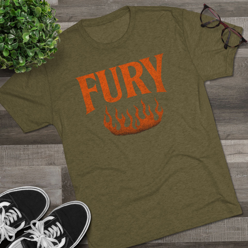 Fury Unisex Tri-Blend Crew Tee, Graphic Tee, Casual Wear, Gift for Him, T-Shirt for Friends, Summer Style, Everyday Comfort