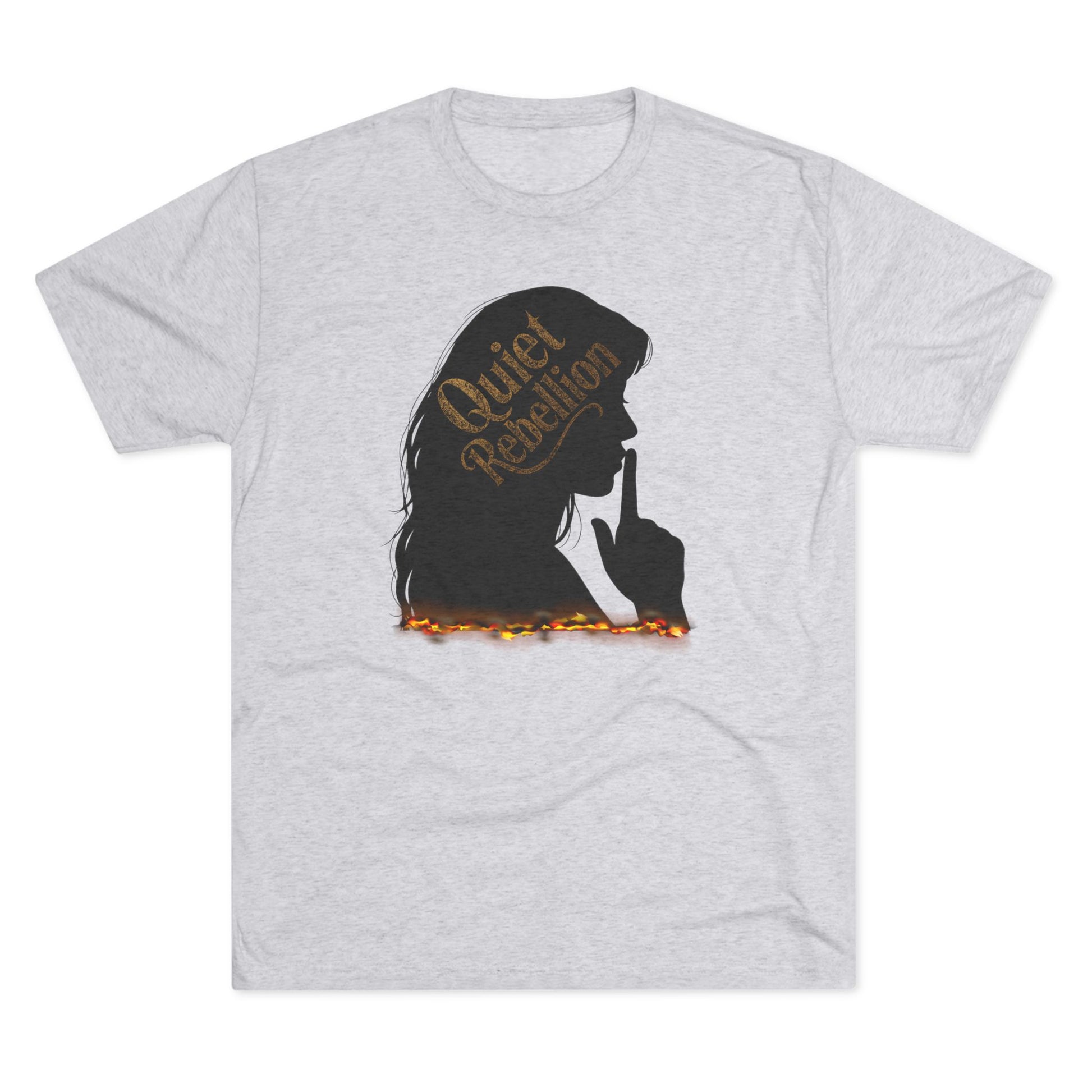 Quiet Reflection Fire Woman Silhouette Unisex Crew Tee - Super Soft, Casual Wear for Mindfulness, Relaxation, Gifts, Self-Care