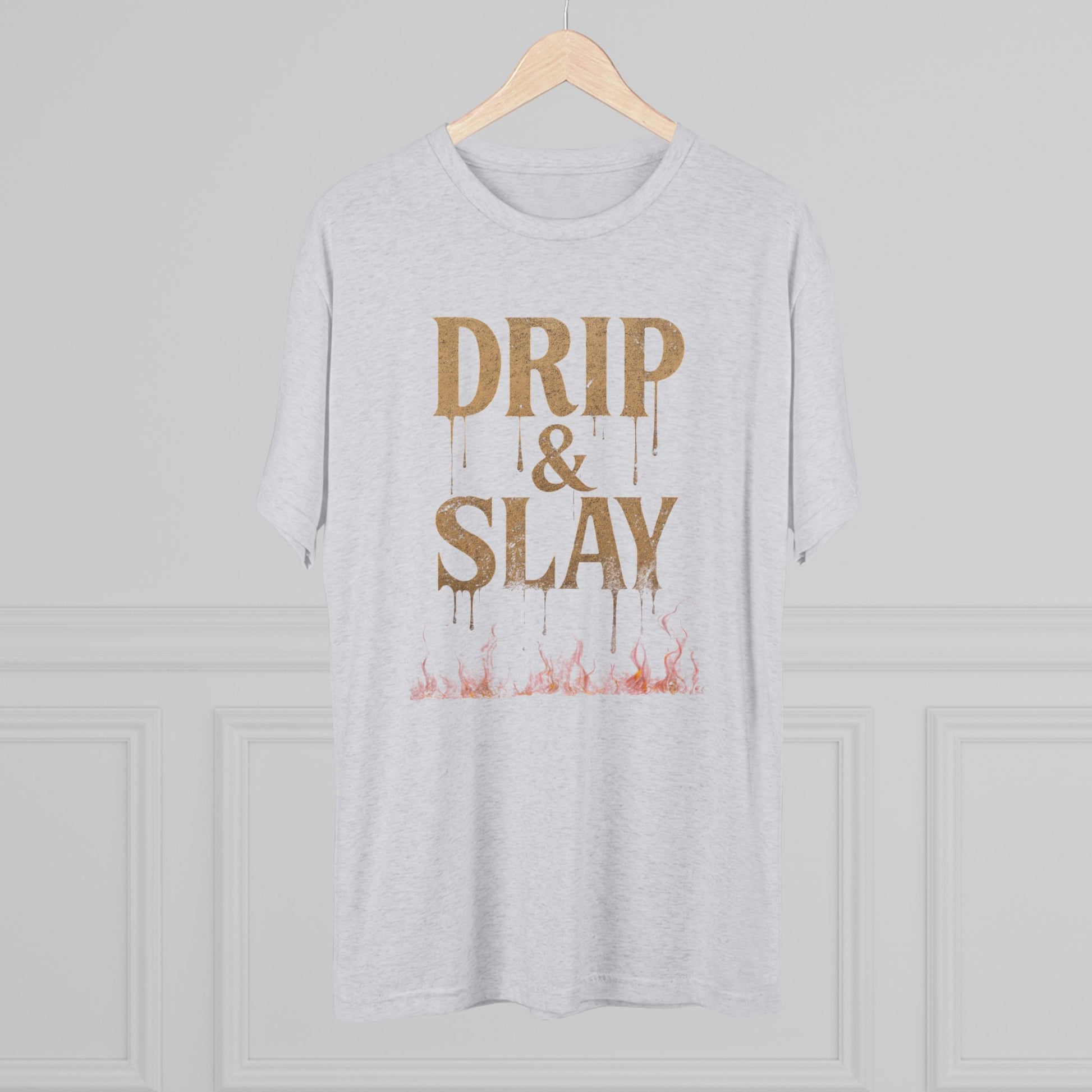 Drip & Slay Fire Unisex Tshirt Crew Printed Tee Shirt - Trendy Style, Graphic Tee, Fashion Statement, Casual Wear, Gift for Her