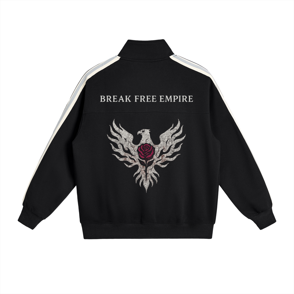 Break Free Empire Contrast Side-Stripe Stand Collar  Jacket | Phoenix Collection