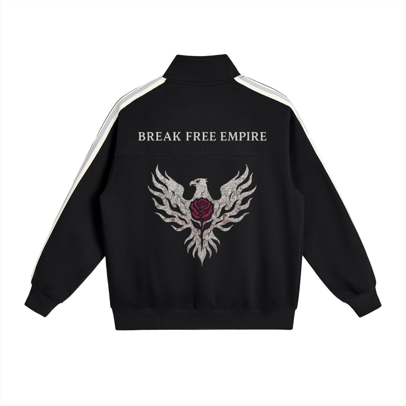 Break Free Empire Contrast Side-Stripe Stand Collar  Jacket | Phoenix Collection