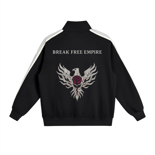 Break Free Empire Contrast Side-Stripe Stand Collar  Jacket | Phoenix Collection