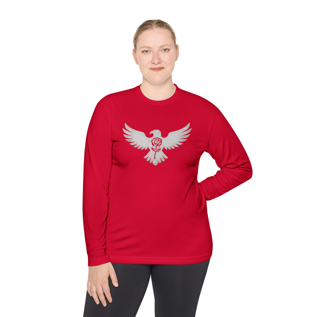 Break Free Empire Phoenix Rose Lightweight Long Sleeve Tee with Eagle Design | Perfect for Nature Lovers, Gifts, Casual Wear, Hiking, and Outdoor Activities