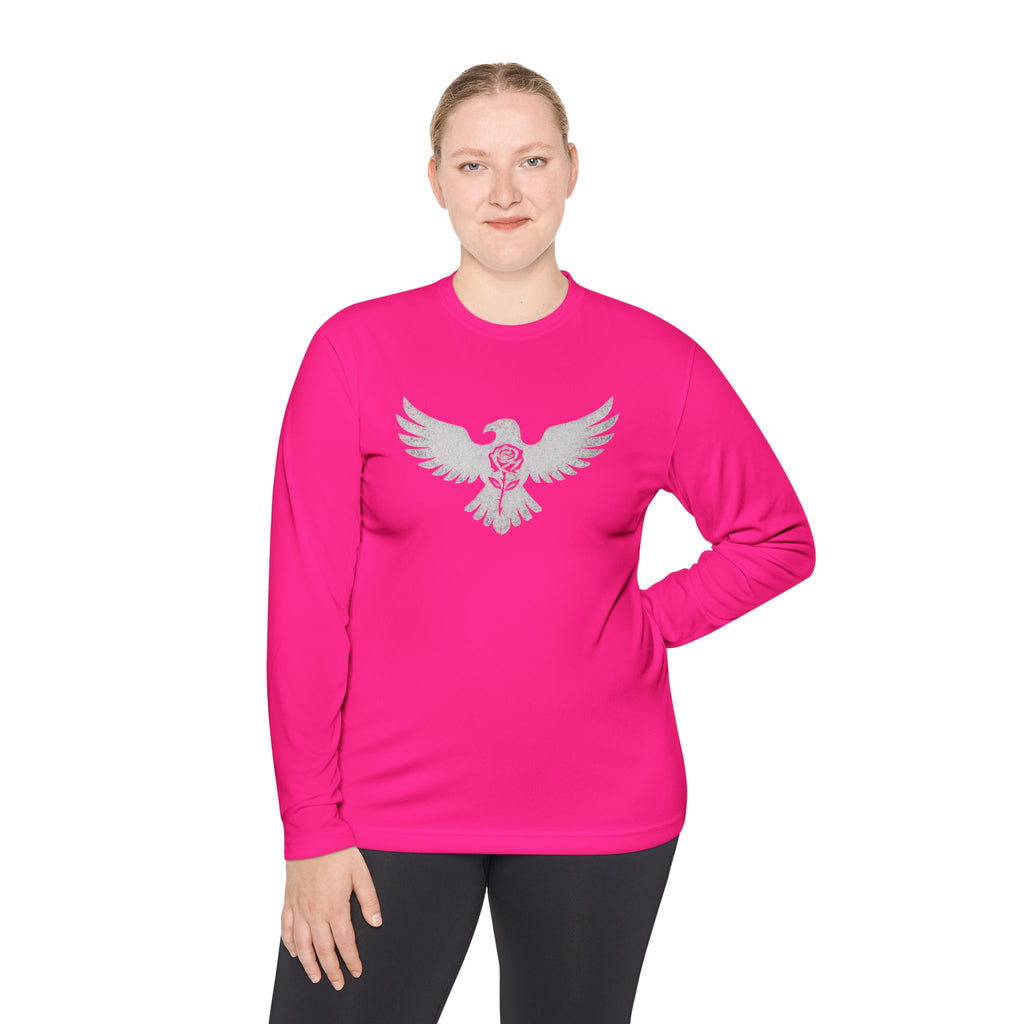 Break Free Empire Phoenix Rose Lightweight Long Sleeve Tee with Eagle Design | Perfect for Nature Lovers, Gifts, Casual Wear, Hiking, and Outdoor Activities
