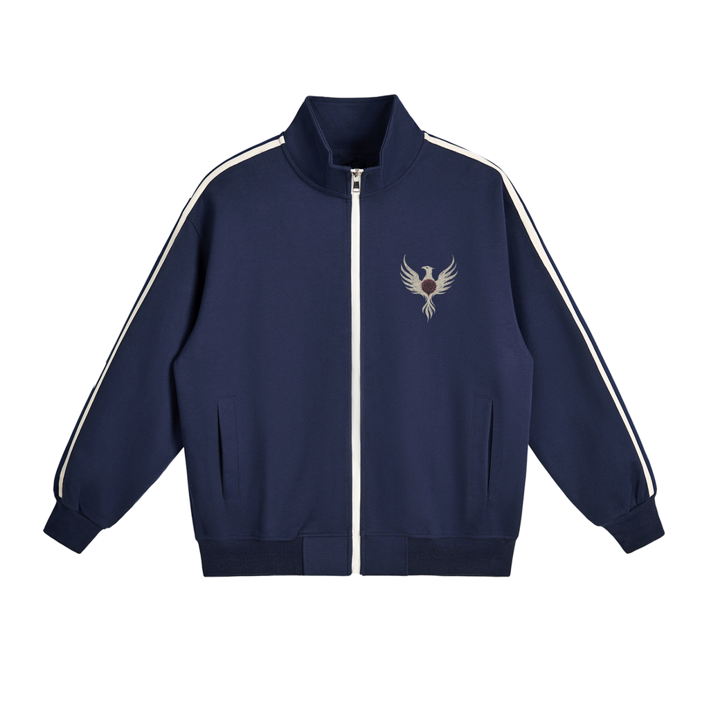 Contrast Side-Stripe Stand Collar  Jacket