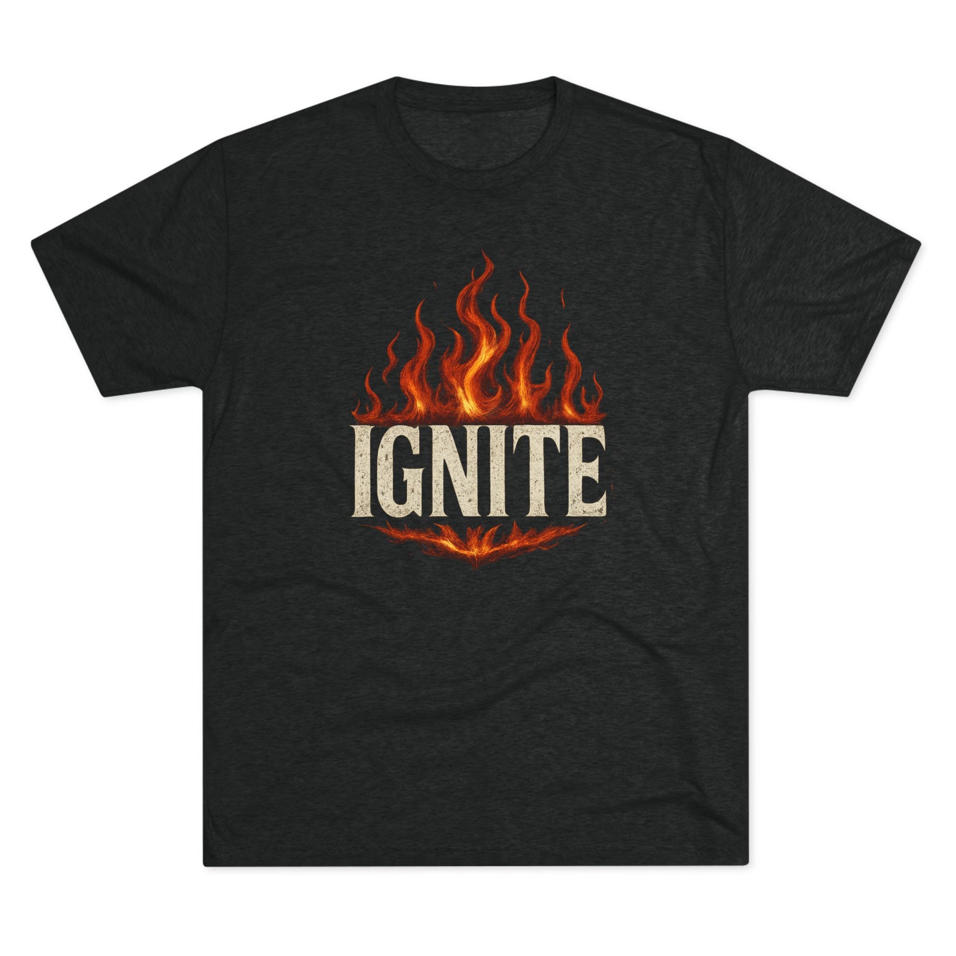 Ignite Fire Design Unisex Tri-Blend Crew Tee, Casual T-Shirt, Graphic Tee, Gift for Fire Lovers, Comfortable Everyday Wear