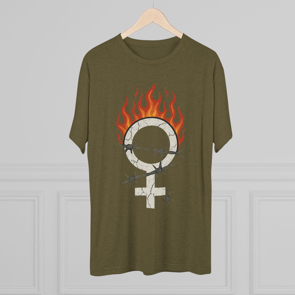 Unleashed Power Women’s Empowerment Graphic Tee – Grunge UNISEX Rebel Aesthetic Bold Feminist Flame Crew Tee, Unisex Shirt, Gender Equality Apparel, Women's Empowerment Gift, Statement T-Shirt, Activism Fashion