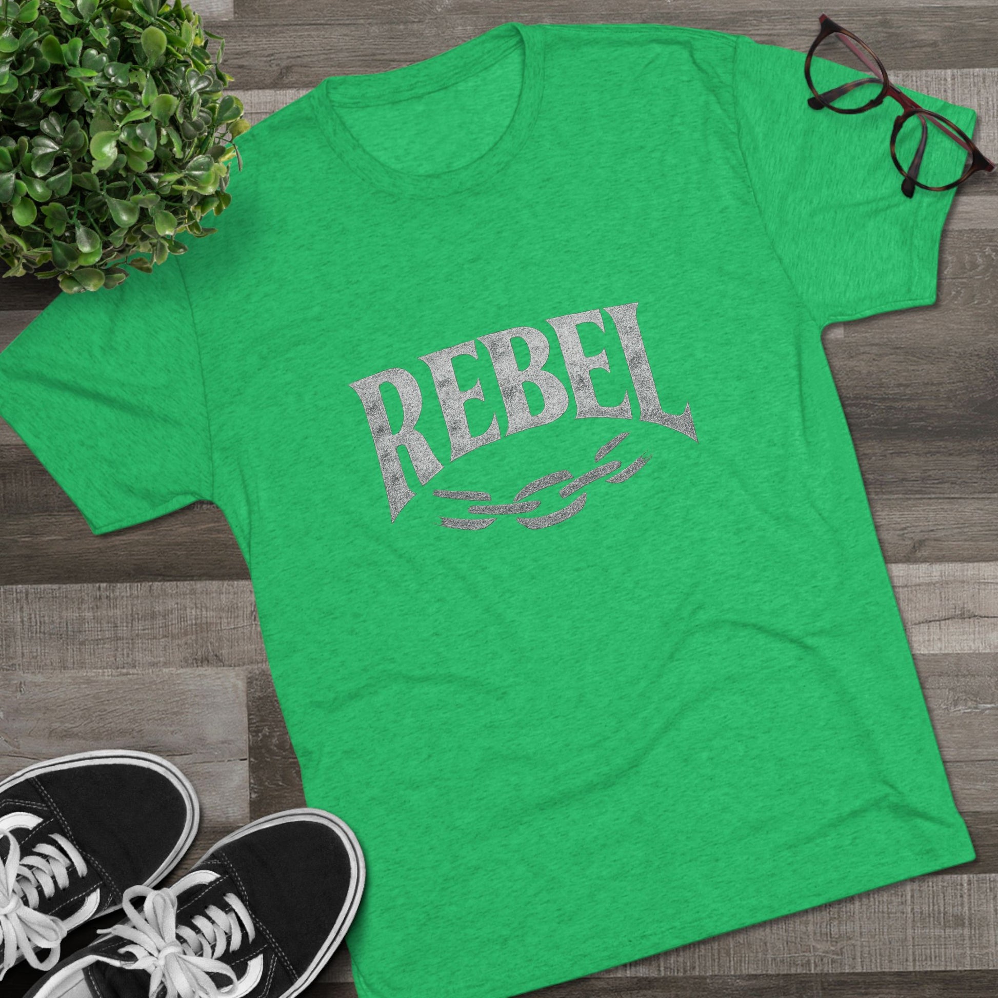 Rebel UnisexUnisex Tee Tri-Blend Printed Tee Shirt, Vintage Style Shirt, Graphic Tee for Men and Women, Casual Wear, Gift for Music Lovers, Statement Shirt