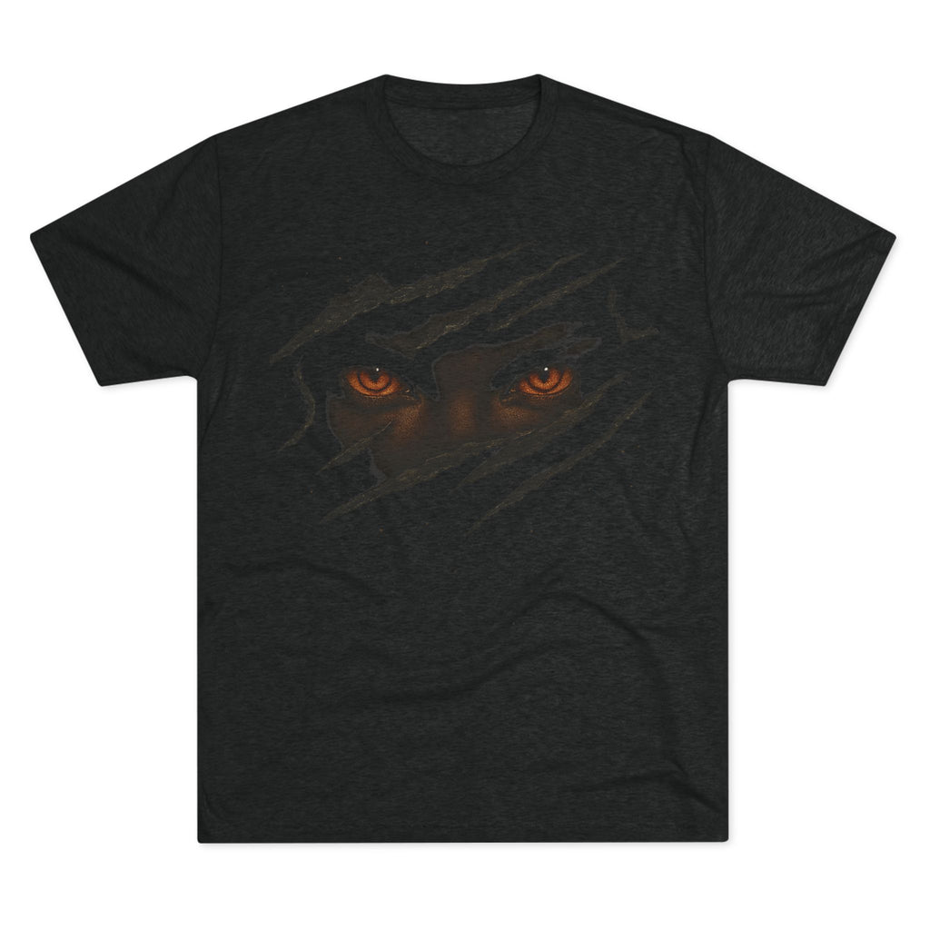 Fierce Eyes Ripped Claw Graphic Tee – Unisex Tri-Blend Printed Tee Shirt | Perfect Gift for Animal Lovers, Halloween, Everyday Wear, Casual Outfit, Unique Design