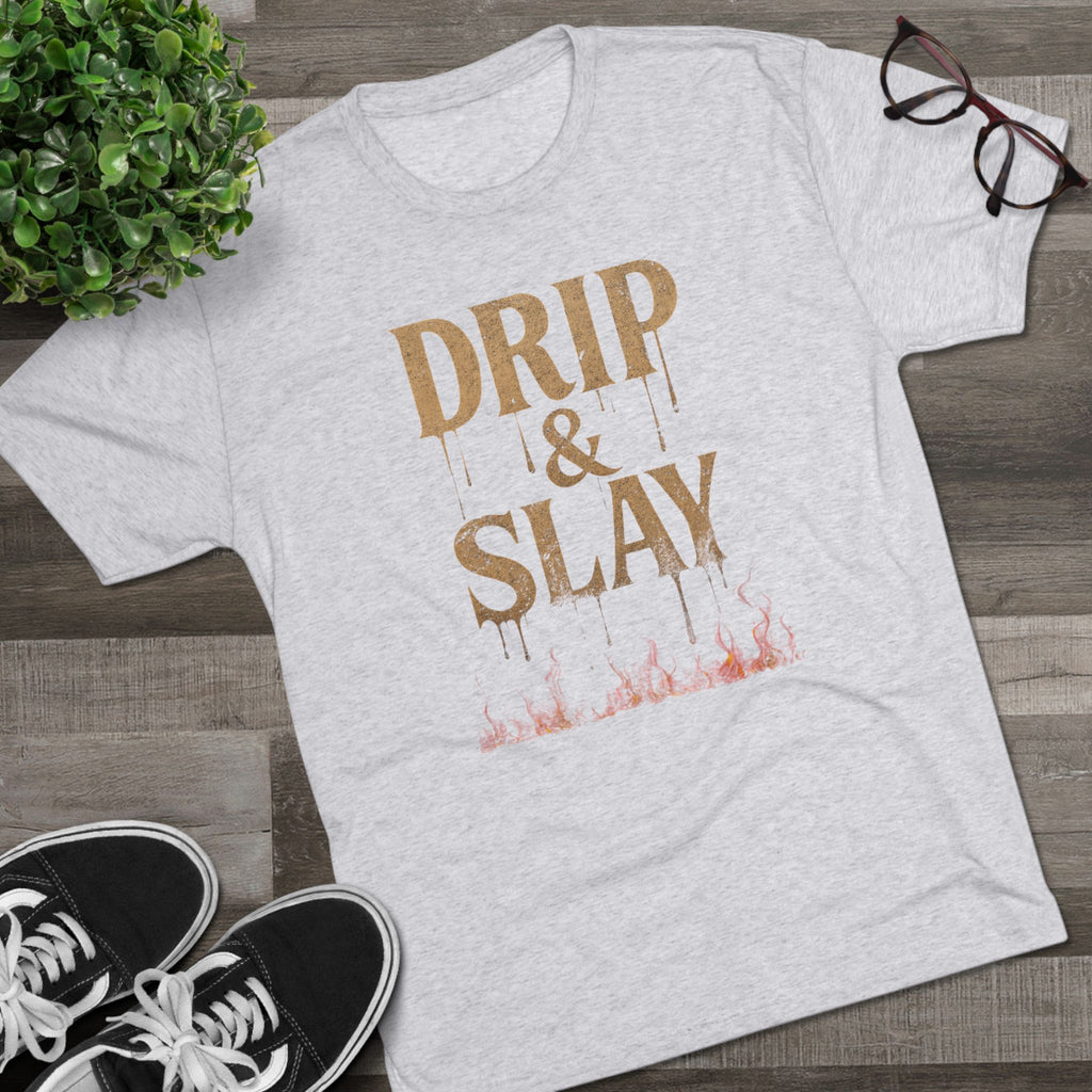 Drip & Slay Fire Unisex Tshirt Crew Printed Tee Shirt - Trendy Style, Graphic Tee, Fashion Statement, Casual Wear, Gift for Her