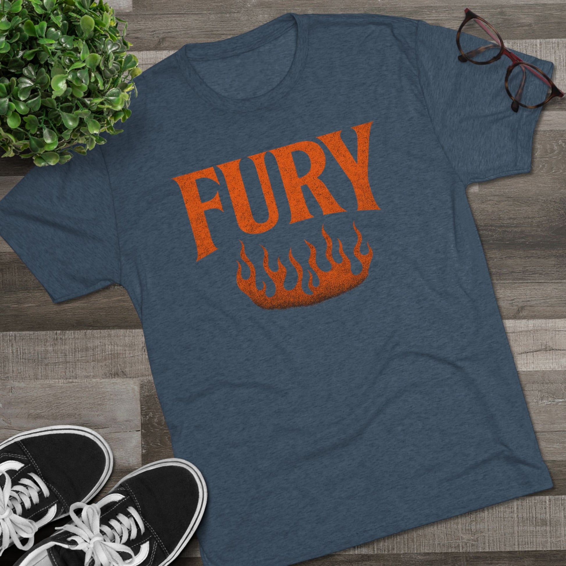 Fury Unisex Tri-Blend Crew Tee, Graphic Tee, Casual Wear, Gift for Him, T-Shirt for Friends, Summer Style, Everyday Comfort