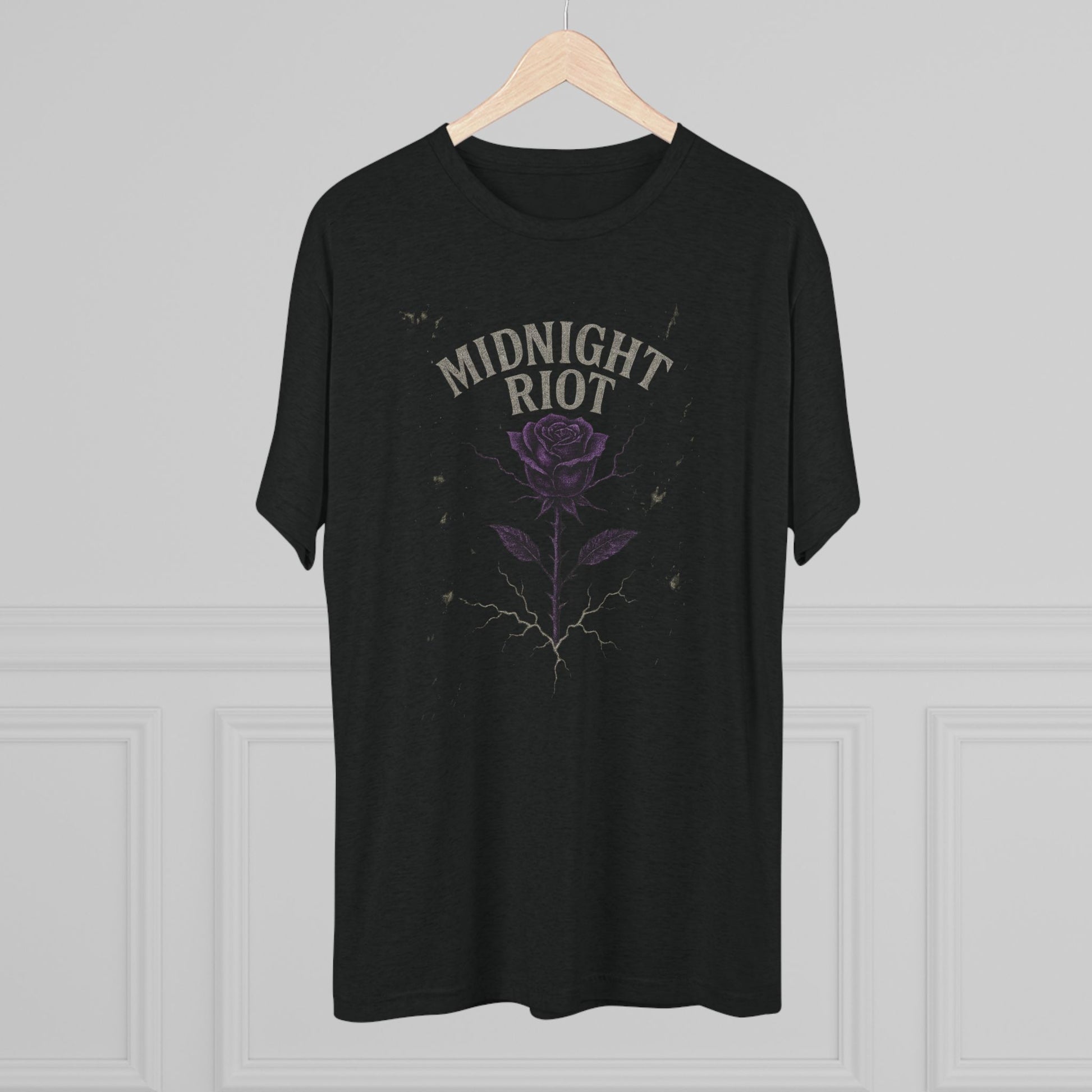 Midnight Riot Unisex Crew Tee, Casual Graphic Shirt, Music Festival Top, Gothic Style T-Shirt, Gift for Alternative Fashion