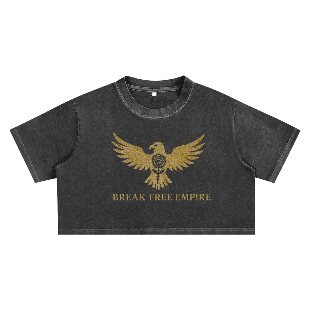Break Free Empire Gold Snow Washed Crop Top | Phoenix Collection