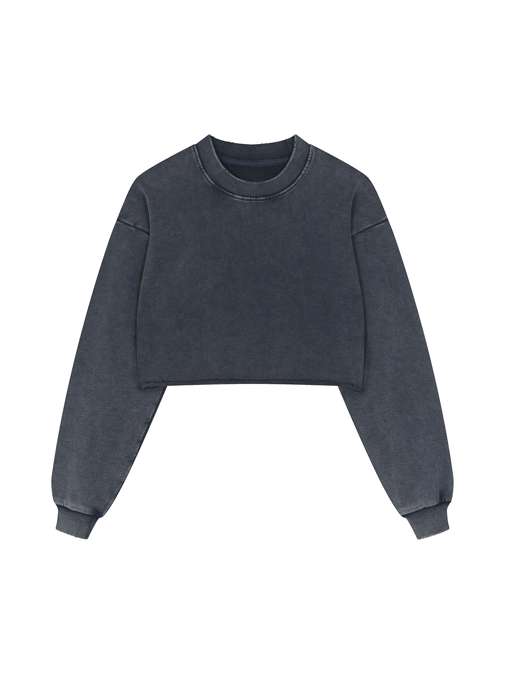 Holding the Proof Snow Washed Raw Edge Cropped Sweatshirt
