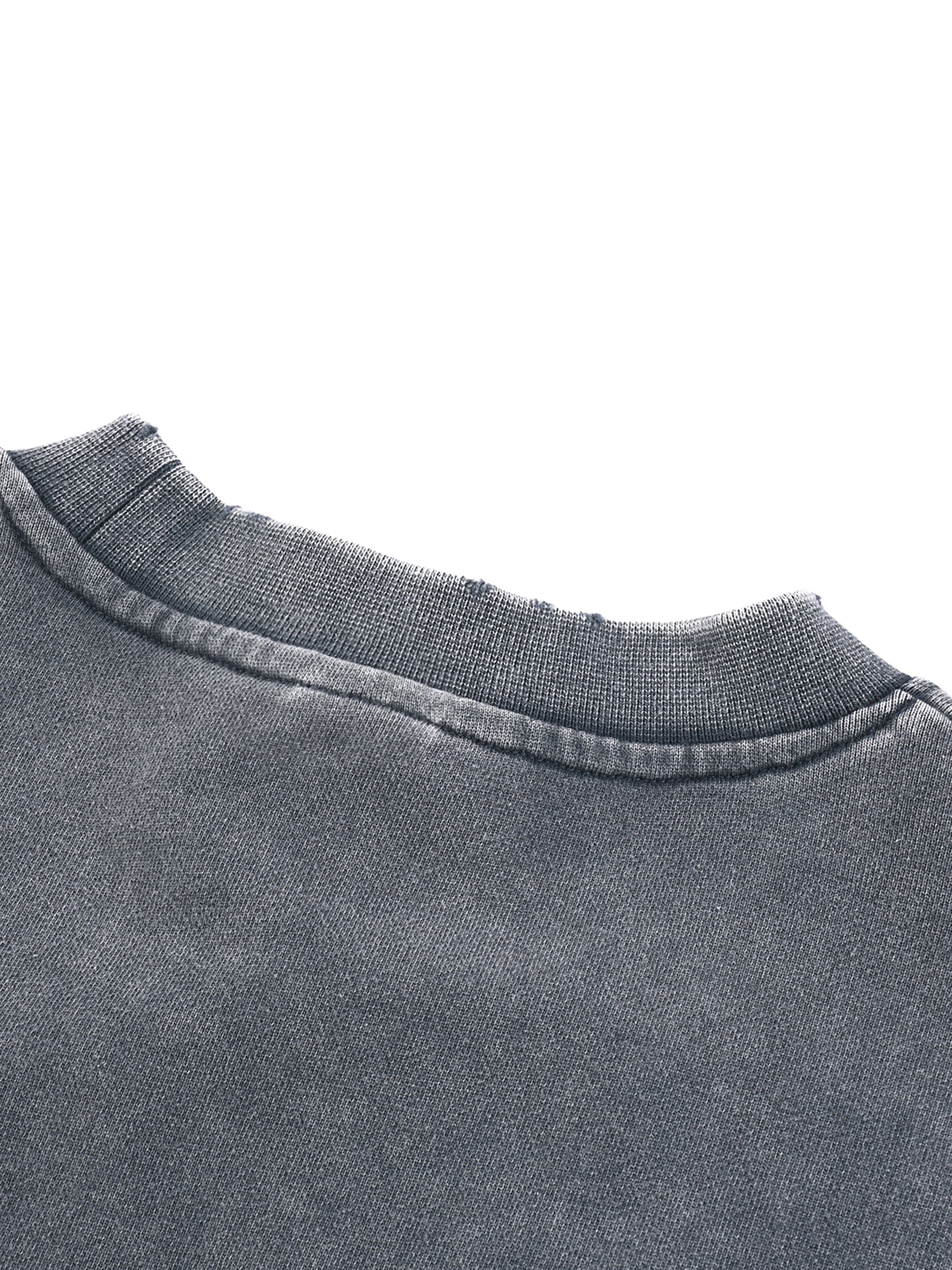 Holding the Proof Snow Washed Raw Edge Cropped Sweatshirt