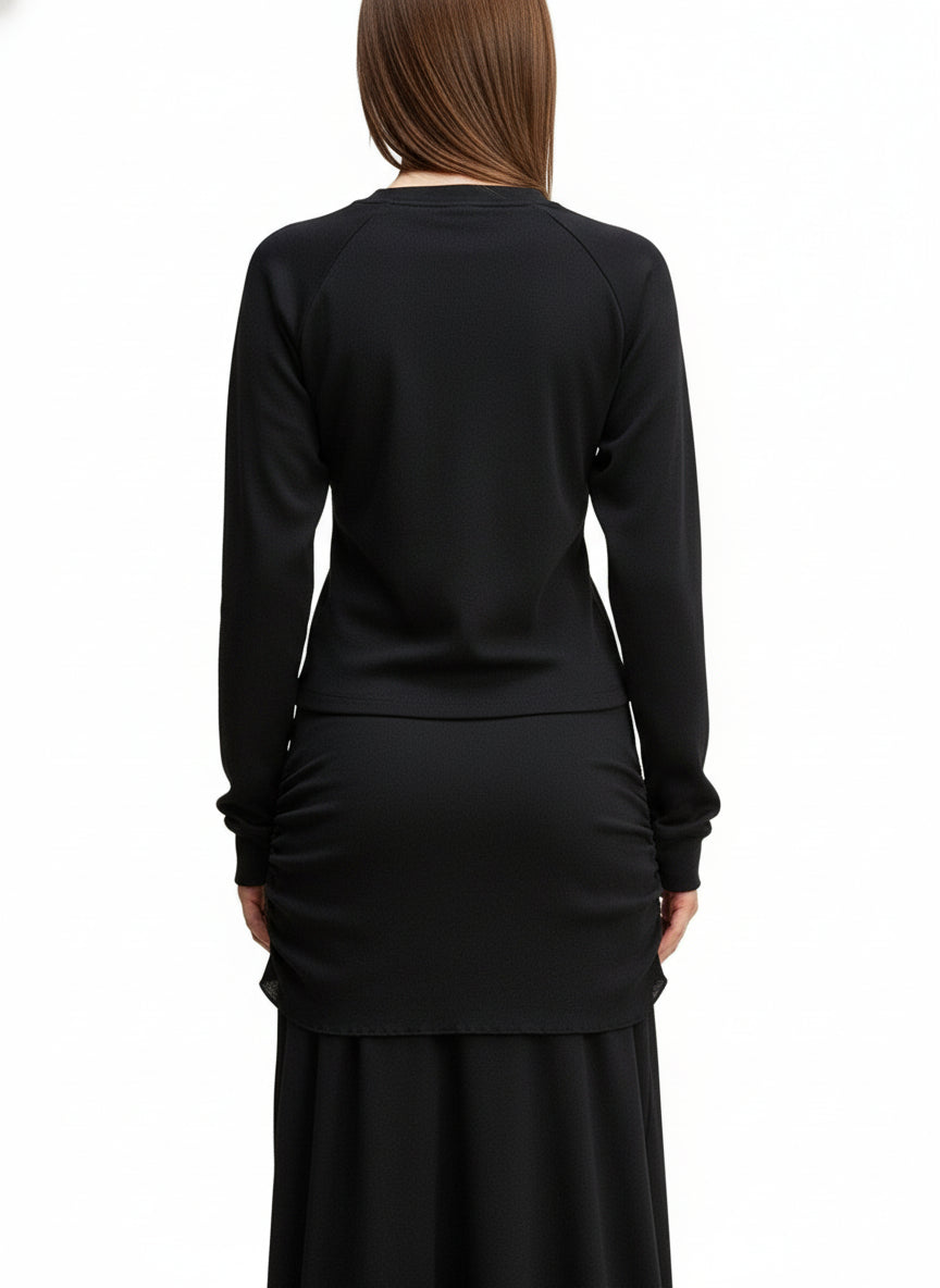 Break Free Empire Phoenix Rising from Crown Dyed Washed Raglan Long Sleeve Slim T-Shirt| Phoenix Collection